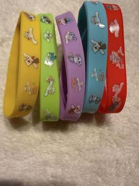 Cinnamoroll Silicone Wristbands Bracelets Assorted Colors 5-Piece Set
